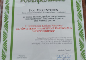 II ogólnopolski konkurs plastyczny Święte słowa – Stefana kardynała Wyszyńskiego